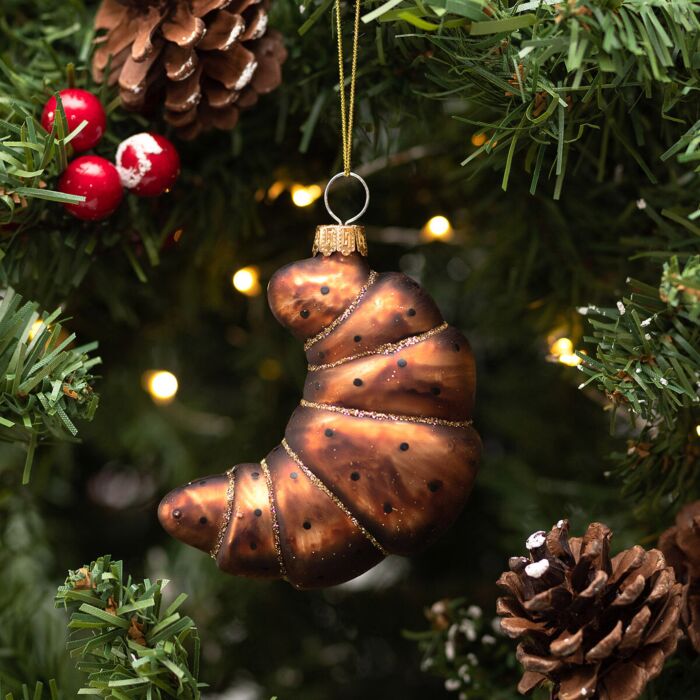 Gisela Graham Croissant Glass Tree Decoration